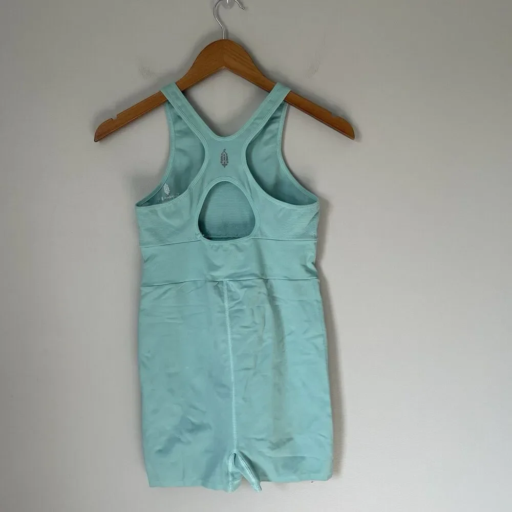 Free People FP Movement Every Single Time Runsie Bodysuit Cascade Blue Size M/L